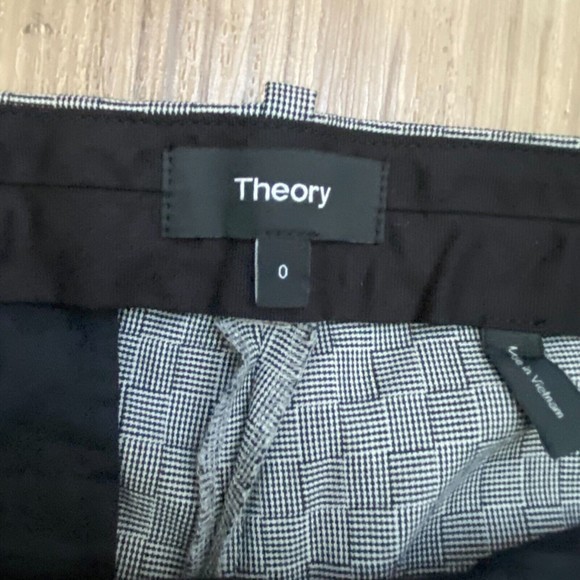 Theory - Tailored Straight Leg Trouser in Optical Wool - Size 0 - Picture 4 of 8